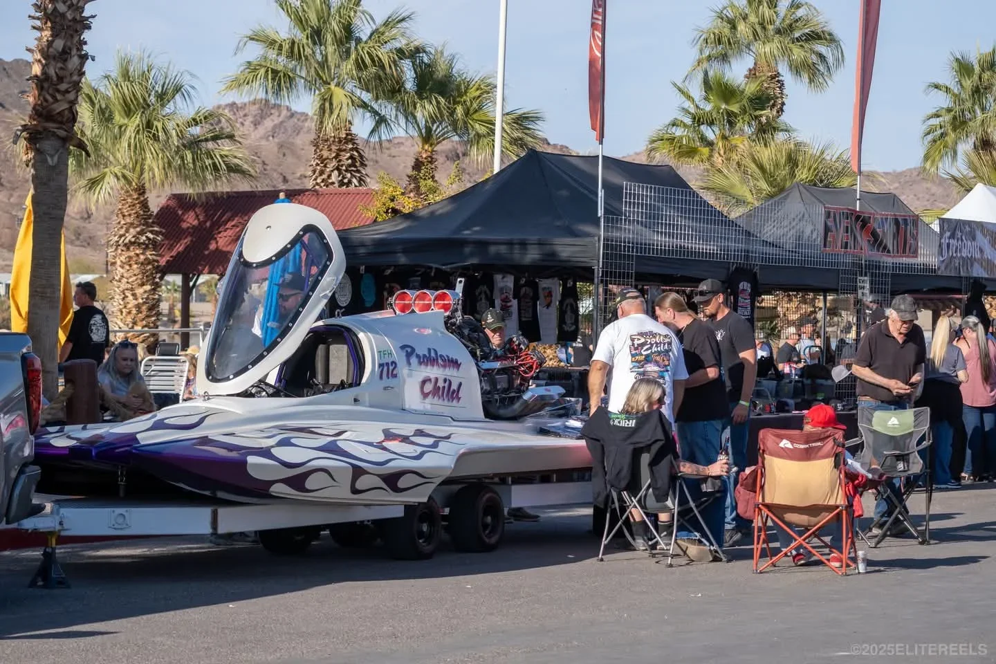 Problem Child racing boat on the water